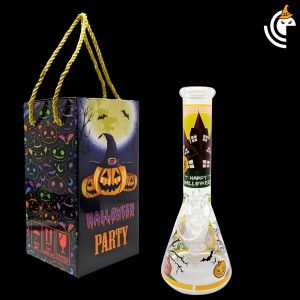 10" "Trick Or Treat Yourself" Halloween Theme Beaker Water Pipe - D [MB1434]